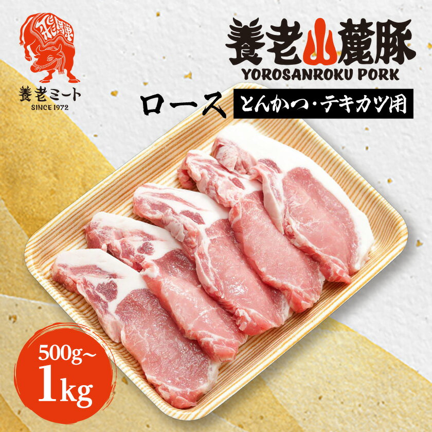 【ふるさと納税】養老山麓豚 ロース とんかつ・テキカツ用 500g/800g/1kg_ 肉 お肉 豚肉 ブタ肉 豚ロース とんかつ テキカツ用カット 養老山麓豚 養老さんろくぶた 岐阜県 養老町 冷凍 送料無料 【配送不可地域：離島】【G1634047】