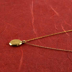 ネックレス 純金 24金 ペンダントトップ レディース インゴット型 24k ゴールド チェーン 金属アレルギー 対応 K24 プレート オーバル 小ぶり 地金 ジュエリー シンプル 人気 普段 使い