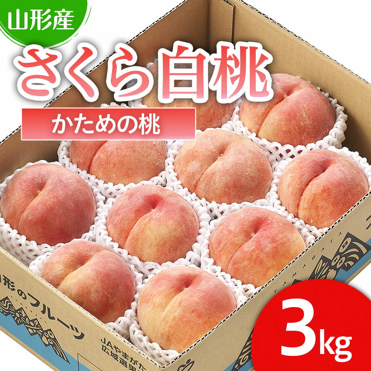【ふるさと納税】山形市産 桃「さくら白桃」 秀以上 3kg(6玉〜9玉)[かための桃] 【令和7年産先行予約】FU22-751くだもの 果物 フルーツ 山形 山形県 山形市 お取り寄せ 2025年産