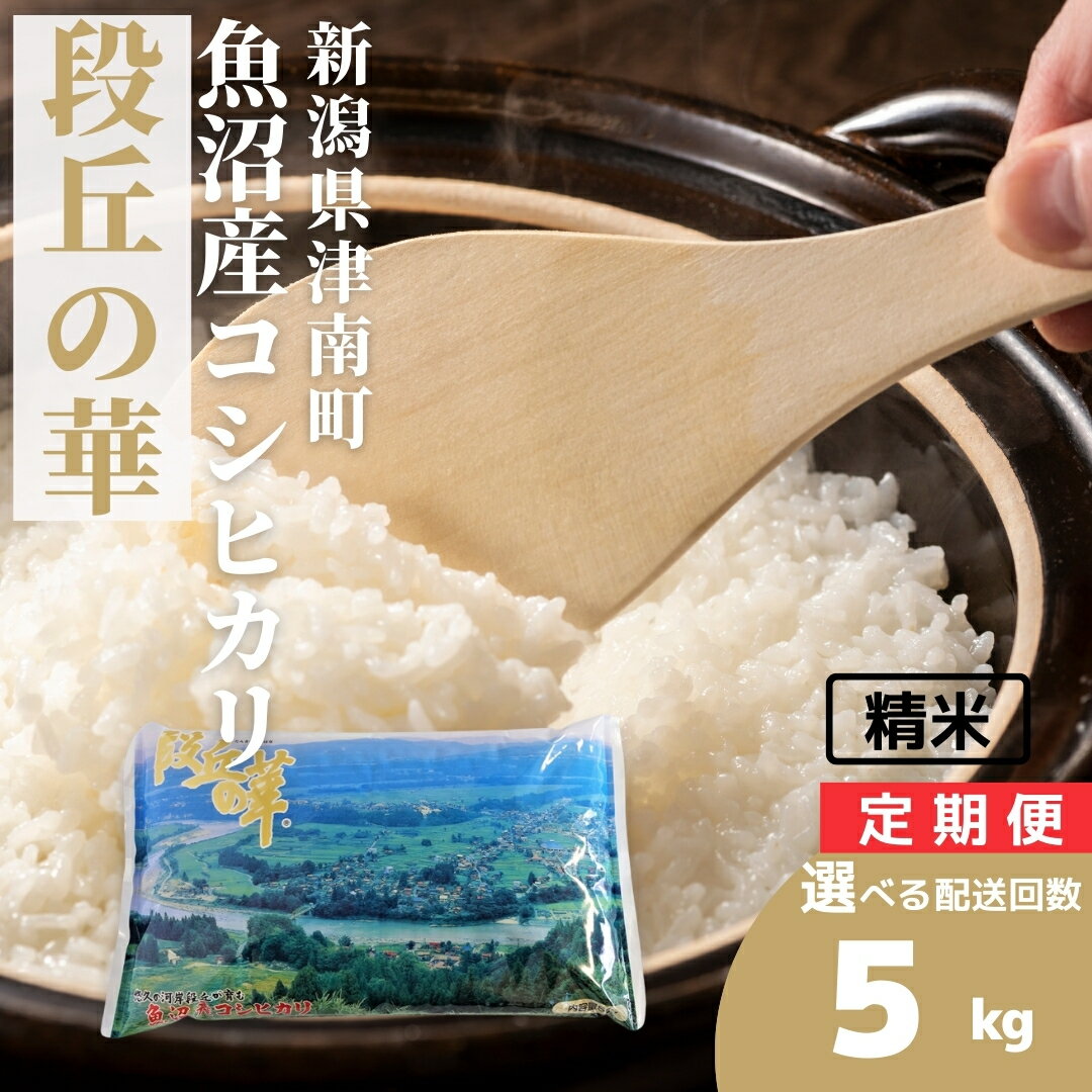 【ふるさと納税】【令和7年産】米 5kg 魚沼産 コシヒカリ段丘の華 選べる配送回数（単月/3ヶ月/6ヶ月/12ヶ月）| こしひかり お米 おこめ こめ コメ ご飯 ごはん 白米 精米 ブランド米 おすすめ 人気 ギフト プレゼント 新潟県 津南町