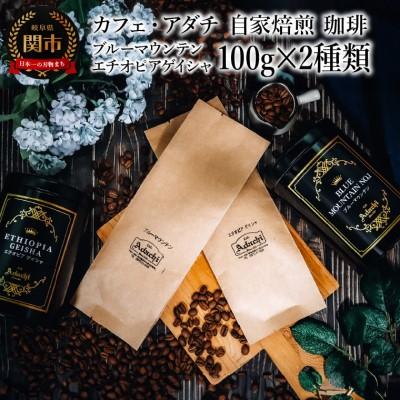 ふるさと納税 関市 ブルーマウンテン エチオピアゲイシャ 100g (約10杯分)×2種類&lt;詰め合わせ&gt;カフェ・アダチ