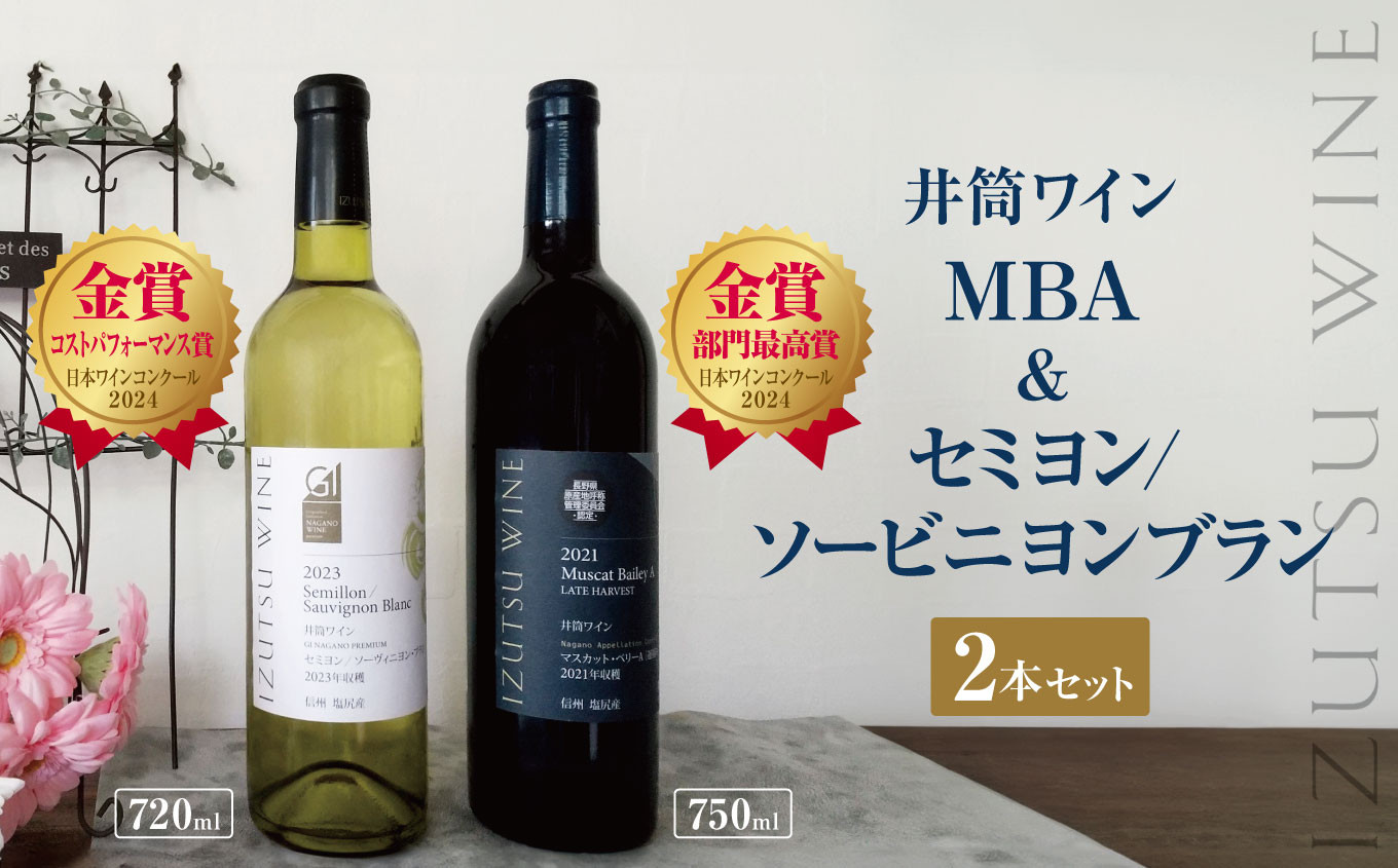 
            井筒ワイン MBA&セミヨン/ソービニヨンブラン 2本セット | ワイン わいん 赤ワイン 白ワイン お酒 おさけ 酒 さけ 塩尻市 長野県 信州 
          