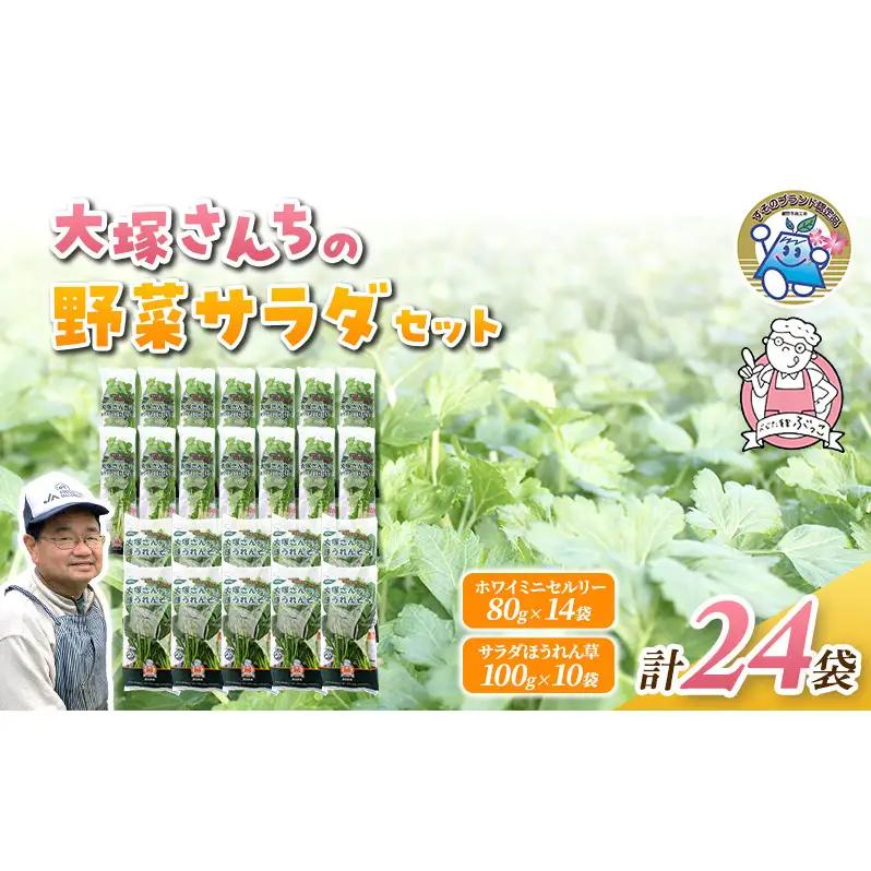 野菜セット ホワイトミニセルリー サラダほうれん草 野菜セット【計24袋 セルリー14袋 ほうれん草10袋】