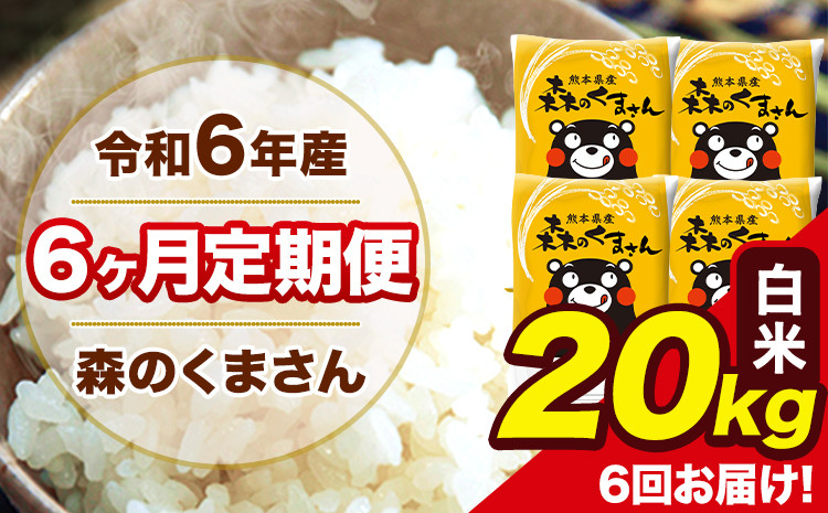 
            令和6年産 森のくまさん 白米 20kg 5kg×4袋 計6回お届け 《お申し込み月の翌月から出荷開始》 お米 こめ 熊本県産 ご飯 備蓄
          