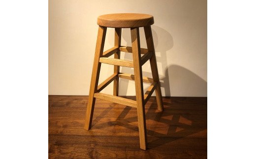 四方転びのハイスツール　/　丸椅子　キッチンスツール　カウンタースツール　伝統工法　無垢材_HA0717