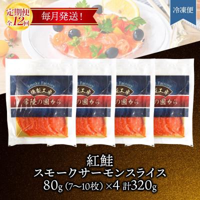 ふるさと納税 ひたちなか市 【毎月定期便】紅鮭スモークサーモン スライス 80g×4パック全12回 |  | 03
