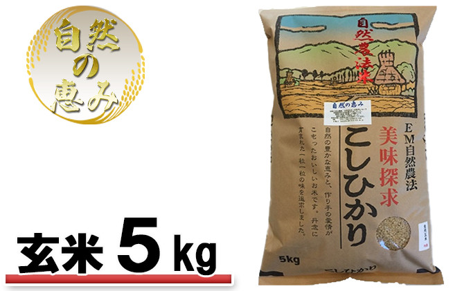 
[№5784-0566]自然農法米こしひかり「自然の恵み」玄米5kg《特別栽培米》
