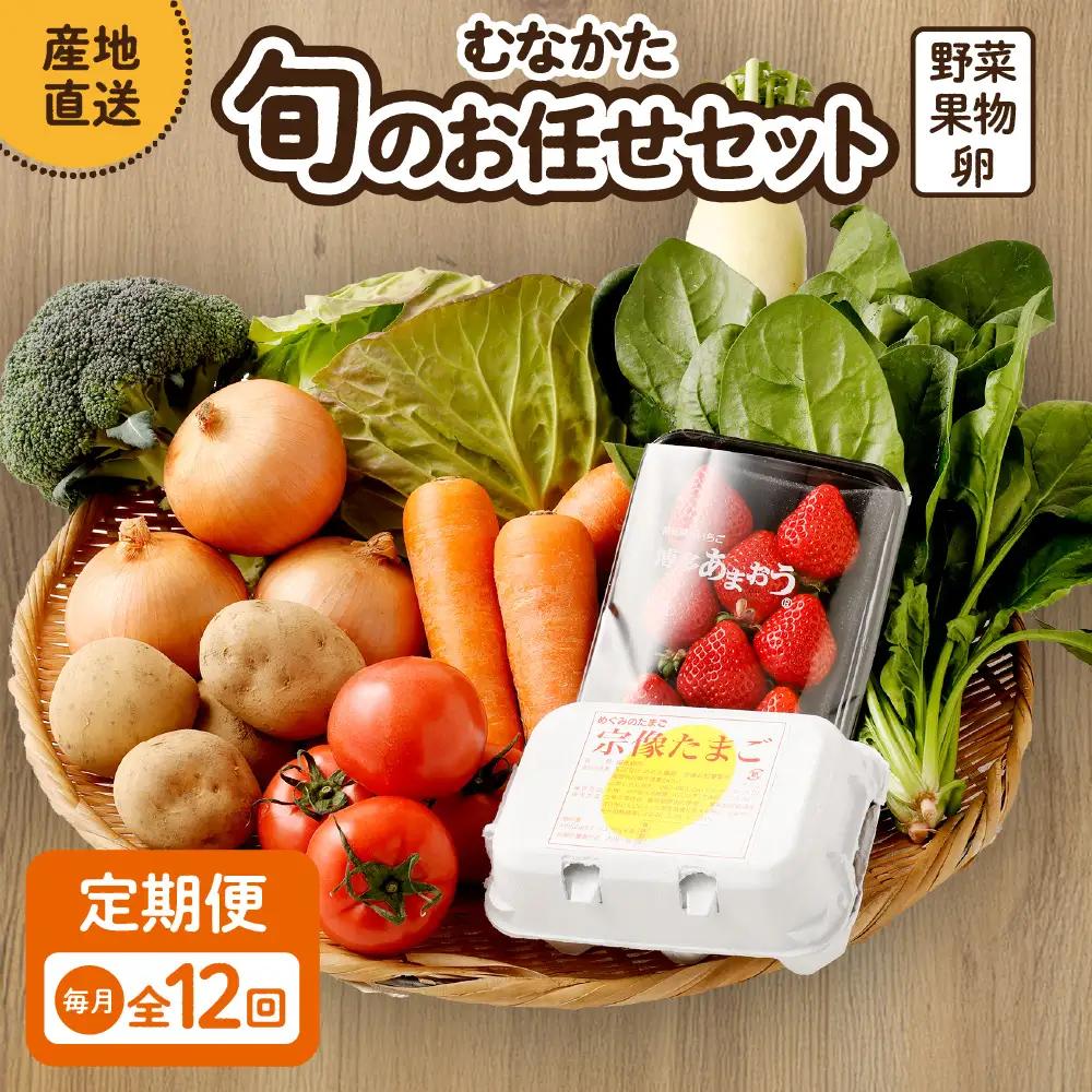 【毎月お届け】むなかた旬のお任せセット 野菜 フルーツ 卵 9～11品 _HB0194 | 定期便 詰め合わせ