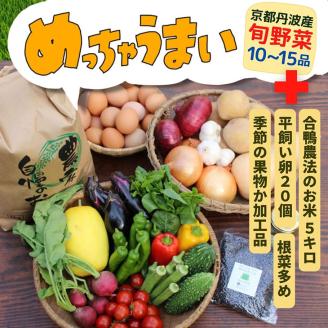 ＜３６９商店＞ ひと月分食材まるごとおまかせセット 野菜、根菜類、有機栽培キヌヒカリ、平飼い卵、季節のセレクト加工品や果物入り特大セット　栽培期間中農薬・化学肥料不使用、（果物だけ一部減農薬）