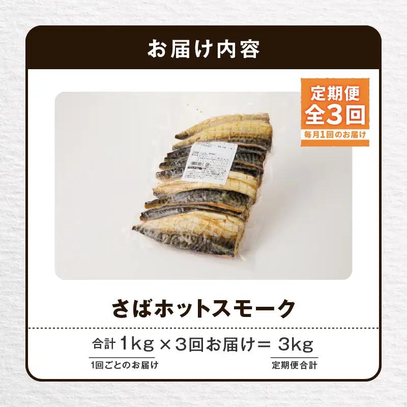 【全3回定期便（毎月）】【王子サーモン】さばホットスモーク1kg T041-T14-01 定期便 定期 総菜 惣菜