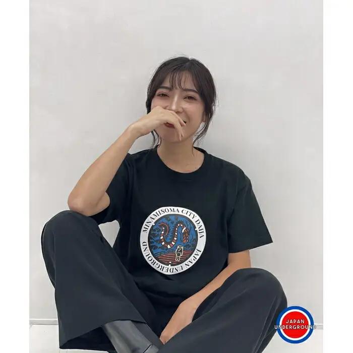 マンホールTシャツ 黒 Lサイズ | Tシャツ 福島県