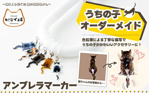【ふるさと納税】うちの子オーダーメイド アンブレラマーカー【配送指定不可】【手作り ハンドメイド 猫 ネコ アニマル 動物 可愛い レジン プラバン モチーフ ギフト プレゼント 贈り物 誕生日 祝い 東北 秋田】【45P7312】【ねこぴず工房】