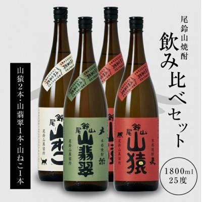 ふるさと納税 木城町 焼酎尾鈴山(山ねこ1本・山猿2本・山翡翠1本)各1,800ml