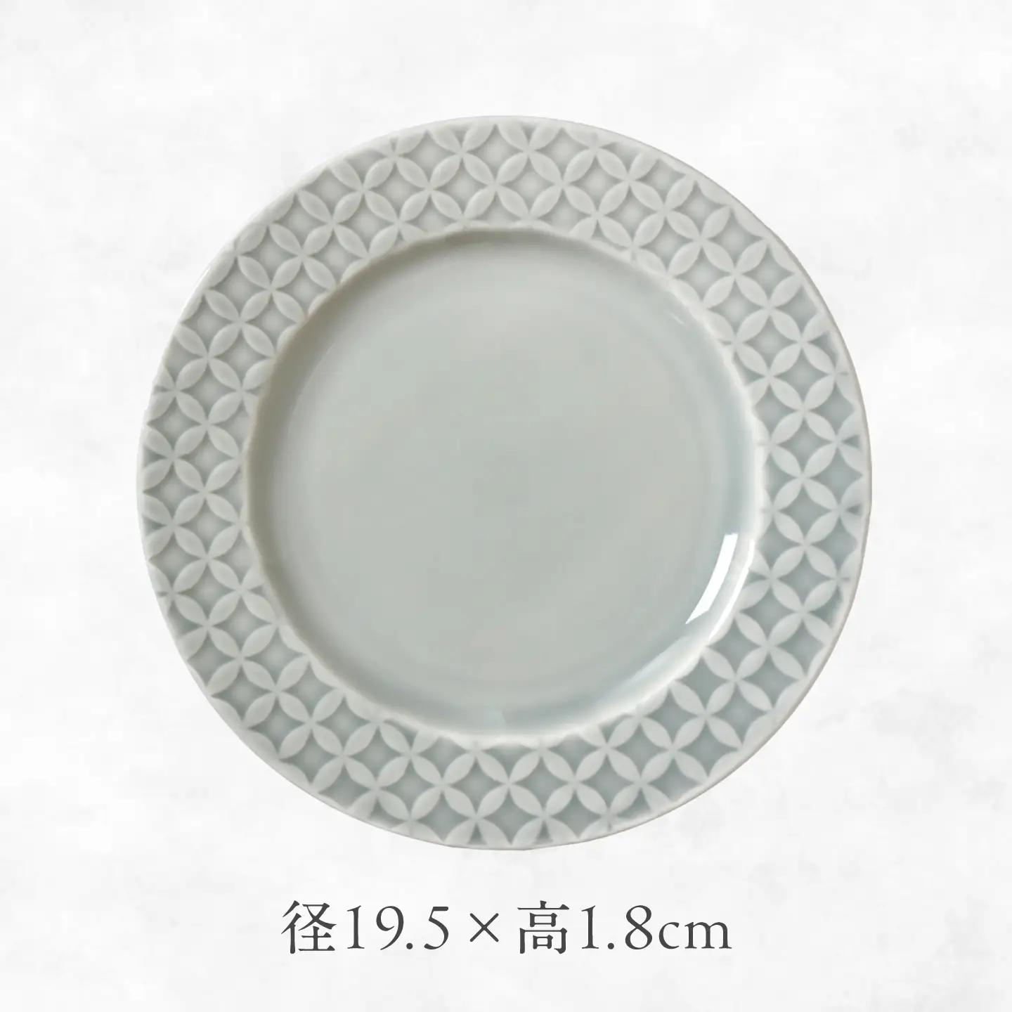 【美濃焼】 吉祥 19リム皿 七宝 2枚セット 瑞浪市 / JS企画 小田陶器  陶器 食器 お皿 皿  お皿 リムプレート 丸皿[AZAZ335]