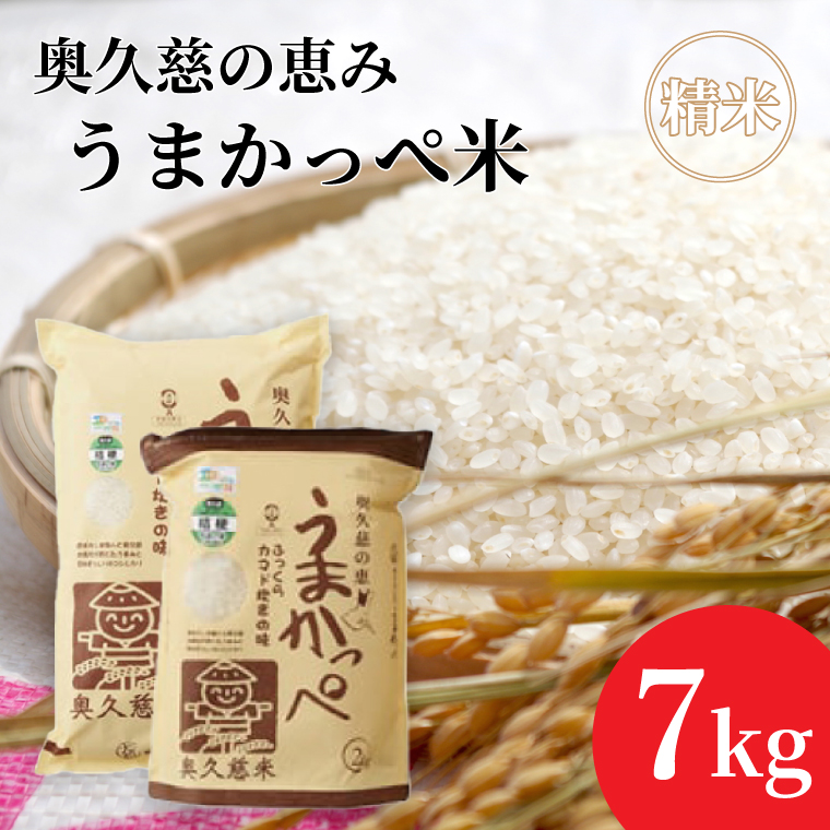 令和7年産【新米】奥久慈の恵みうまかっぺ米（コシヒカリ）5kg+2kg 計7kg｜茨城県 大子町 お米 白米 精米 ブランド米 銘柄米 食味値 ふっくら もちもち（AH004-2）