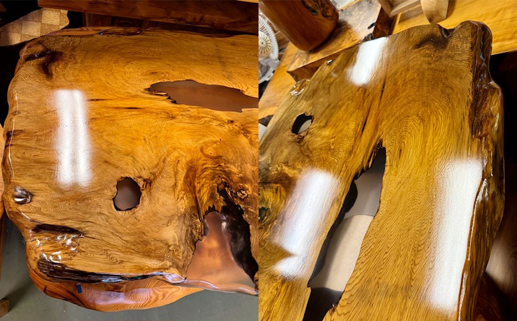 屋久杉レジンテーブル（座卓・ダイニング）