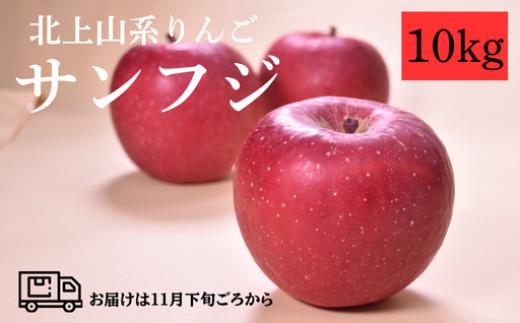 年内発送 北上山系 りんご サン ふじ10㎏(目安24～40玉) リンゴ 林檎 サンフジ ふじ 果物 フルーツ 果実 贈答 東北 岩手 土産 展勝地 桜の名所 岩手県 北上市 H0149 展勝地レストハウス