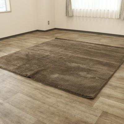 ふるさと納税 泉大津市 ムートン調ナイロンラグ【NY-7000】200×200　ブラウン