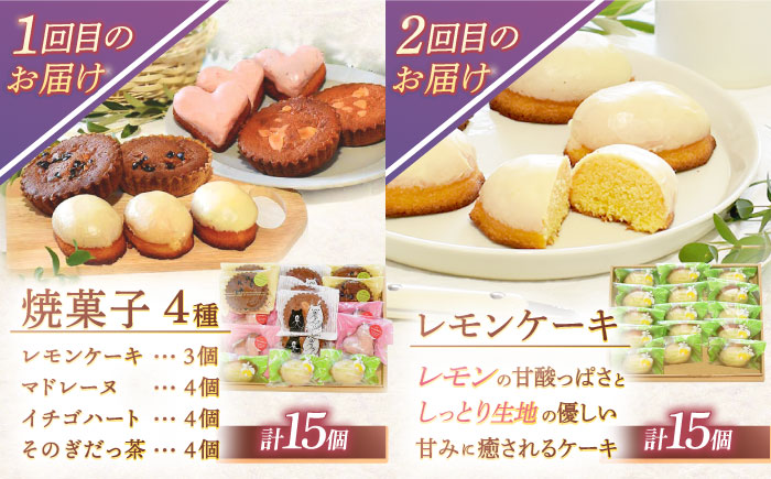 【6回定期便】焼き菓子・ケーキ贅沢6種お届け便（焼き菓子4種・レモンケーキ・ロールケーキ2種・リアンハート・ババロアケーキ・クランベリーレアチーズケーキ） [OAD026]
