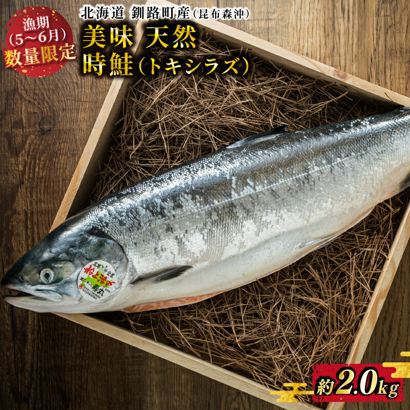 【ふるさと納税】北海道 釧路町産 天然 時鮭（トキシラズ）姿切り身 美味 （昆布森沖） 約2.0kg【数量限定】｜極上 脂乗り 旨味を急速 冷凍で お届け ときしらず 時しらず 鮭 トキシラズ鮭 冷凍 魚介類 海鮮 絶品 人気 カネショウ 北海道 釧路町 釧路超 特産品 br02