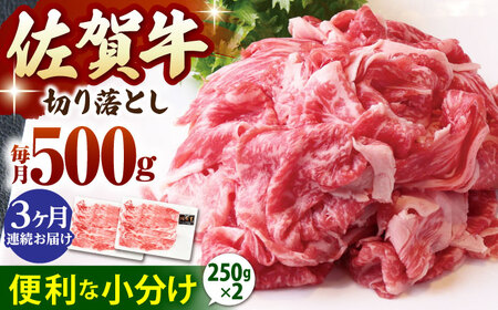【全3回定期便】佐賀牛 A5 切り落とし 500g（250g×2パック）  [HAD156] 佐賀牛