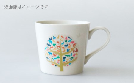 【美濃焼】 温度で変化する器 温感 マグカップ  2個 『フォレストライフ』【丸モ高木陶器】 食器 ペア マグ カップ コーヒーカップ おしゃれ セット 磁器 自然 木 動物 かわいい 白 ホワイト 