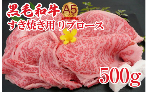 すき焼き用 リブロース 500g 黒毛和牛 A5 すき焼き用牛肉 スライス 希少 ロース すき焼き すきやき スキヤキ すき焼き用牛肉 すきやき肉 すきやき牛肉 国産 ブランド 和牛 絶品 高級 高品質 最高品極上 特選 大人気 ギフト リピート リピーター おすすめ ランキング おいしい 限定 高評価 黒毛和牛  すきやき牛肉 国産 肉