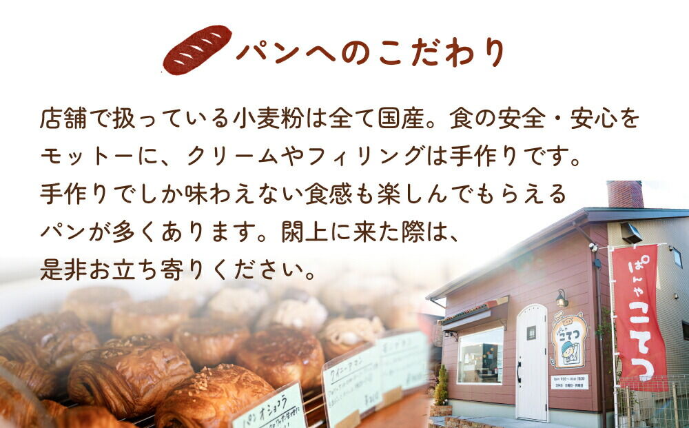 【定期便3ヶ月】名取 閖上 の ぱんやこてつ 手作り 国産小麦のハード系パンセット