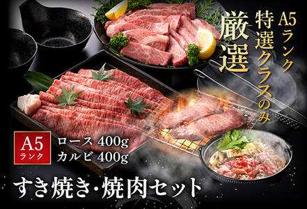 【3月末までに発送】近江牛A5ランク焼肉・すき焼セット【800g】【DG11SM-3m】