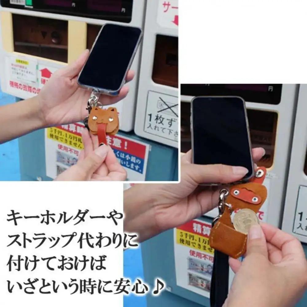 KUROKAWA 猫の手も借りたい コインケース 財布  小銭入れ 本革カラフル【グレージュ】