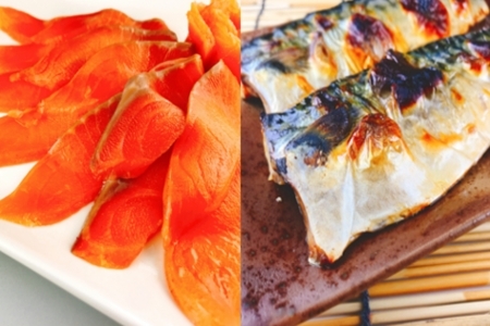 スモークサーモン4～8P(計1kg)＆塩さばフィレ1枚×30P F-09023