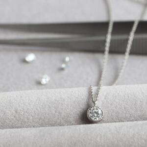 プラチナ900【ラボグロウンダイヤモンドネックレス】0.2ct 人気のミルグレインデザイン 長さ40cm LAB-PT900-003 ネックレス