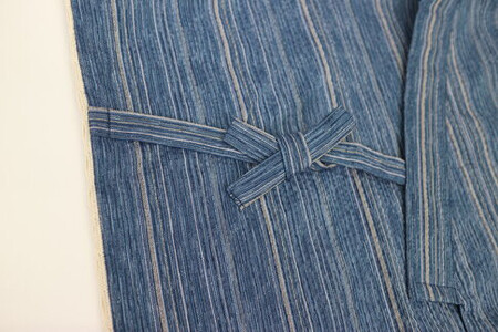 阿波しじら織 甚平（LL）【柄No.75】と巾着（大）セット