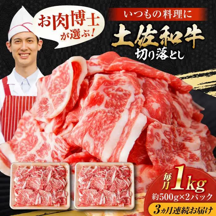 【3回定期便】高知県産 土佐和牛 切り落とし 総計約3kg / 牛肉 切り落とし 国産牛肉 牛肉すきやき 牛肉 切り落とし 国産牛肉 牛肉すきやき[ATAP095]
