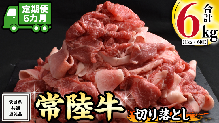 【 6ヶ月 定期便 】『 常陸牛 』 切り落とし 1kg ( 500g × 2パック ) 牛肉 国産 牛 肉 切り落とし肉 切落し 小分け お肉 A4 A5 ブランド牛 黒毛和牛 和牛 国産黒毛和牛 国産牛 すき焼き すきやき ( 茨城県共通返礼品 )