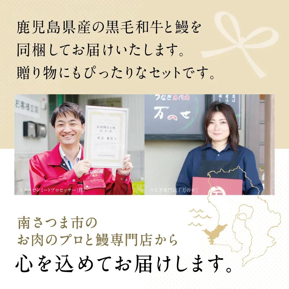 鹿児島県産黒毛和牛サーロインステーキ＆国産うなぎ蒲焼き スタミナセット（同梱発送） 鹿児島県産黒毛和牛 牛肉 サーロイン 鰻 ギフト 贈答 冷凍 スターゼン
