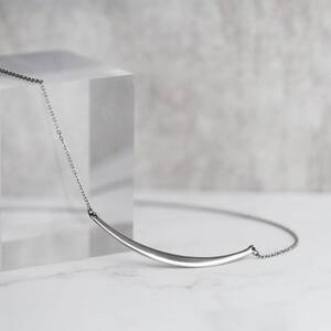 純チタンバーネックレス (カーブプレート) 42cm | アクセサリー ネックレス