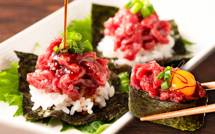 【全12回定期便】【熊本特産】馬刺しユッケ2種とネギトロの食べ比べセット 3888【株式会社フジチク】 [BHAD059]