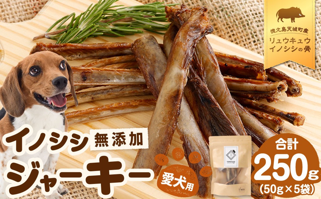 
                  無添加 イノシシ ジャーキー 5袋 （50g×5袋） 計250g ペットフード 愛犬用 SDGs 犬用おやつ ペット ドッグフード 犬用 リュウキュウイノシシ いのしし 猪 徳之島 天城町 鹿児島
                