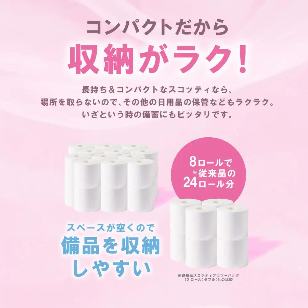 トイレットペーパー ダブル 8ロール スコッティ トイレット