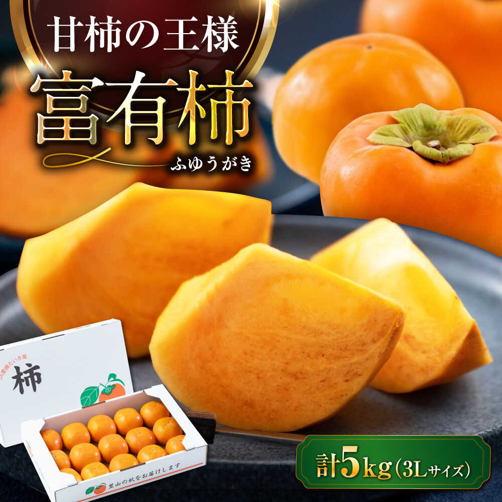 【ふるさと納税】【先行予約】【11月上旬から順次発送】 富有柿 （ふゆうがき）約 5kg （3L 15玉入り） | 人気 おすすめ ランキング おいしい 大洲市/愛媛たいき農業協同組合[AGAO012] 20000 20000円 以下