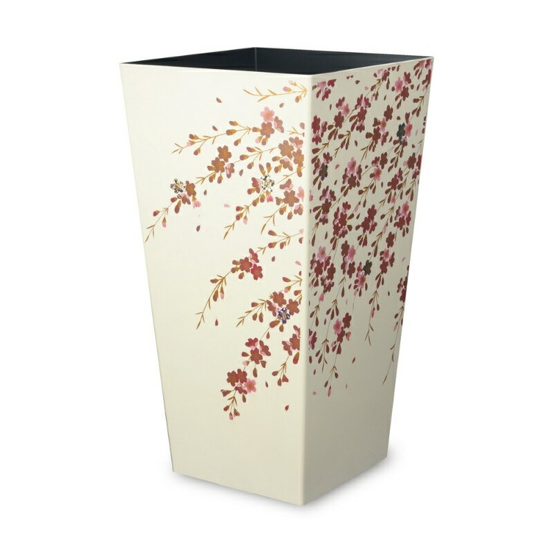 【ふるさと納税】蒔絵調 ダストボックス L角 9.5L 桜ホワイト タツクラフト 【Tk148】 | ゴミ箱 Bosk バスク キッチン ペール キッチン 橋本達之助工芸 TATSU-CRAFT おしゃれ 送料無料 ごみ箱 ダストボックス くず入れ 日本製