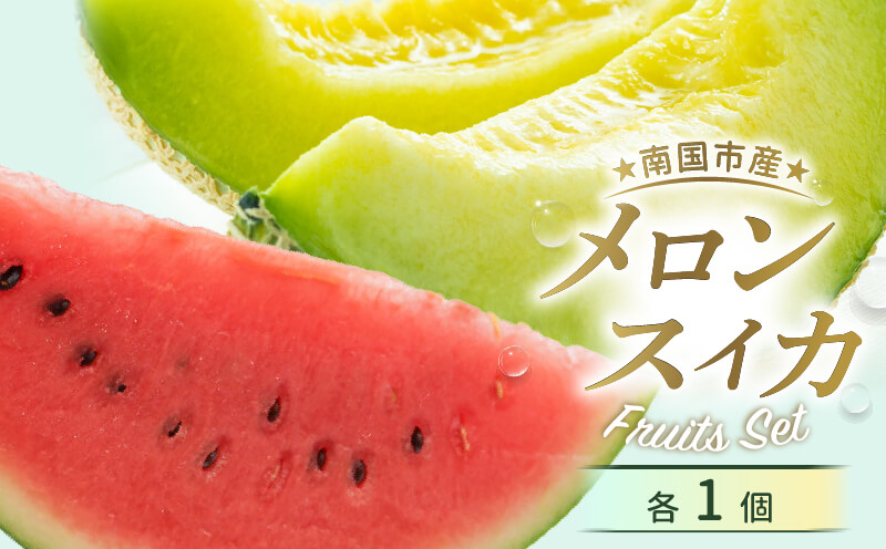 高知県南国市産／メロン・スイカセット【フルーツ くだもの デザート 詰め合わせ セット 高評価 厳選 ギフト 贈り物 人気 おすすめ】【フルーツ くだもの デザート 詰め合わせ セット 高評価 厳選 