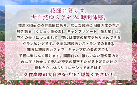 【くじゅう花公園グランピング】花と星 宿泊 補助券 20,000円分