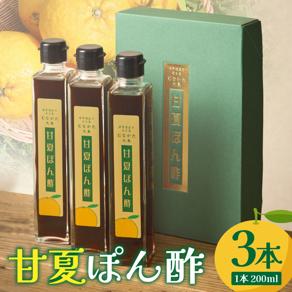 甘夏ぽん酢200ml入り　3本セット【むなかた大島】_HA1341