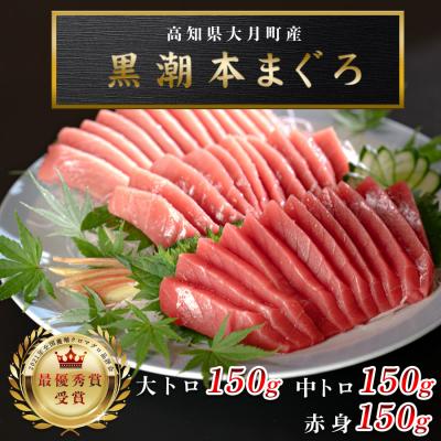 ふるさと納税 大月町 【高知県産 養殖本マグロ】450g 3種(大トロ 中トロ 赤身)小分け柵 急速冷凍