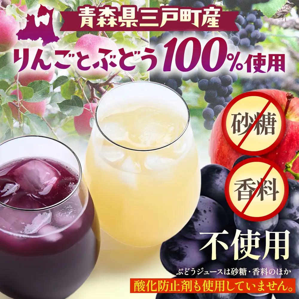 青森県産ストレート果汁 【 りんごジュース ＆ ぶどうジュース 】 各 1L