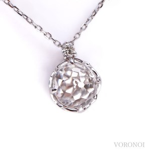 K10WG クリアクォーツ フラワーカット ダイヤモンドネックレス MINAMOセッティング VO0072PCQ