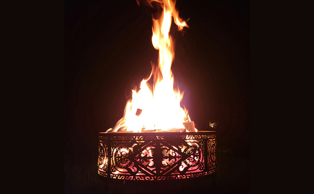 癒しの焚き火台 キルギス民族模様(Lサイズφ450mm） 