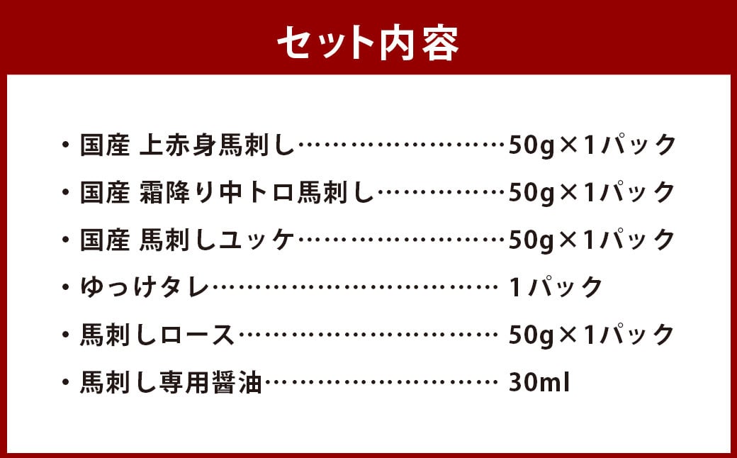 【ケロロ軍曹オリジナル化粧箱付き】 熊本馬刺し4種の食べ比べセット